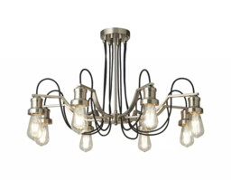 Ceiling Light Silver T Olivia 8 Chandelier Chrome Black Cables