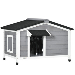 Pawhut Wooden Dog Kennel For Outside 97l X 72w X 65hcm, Grey