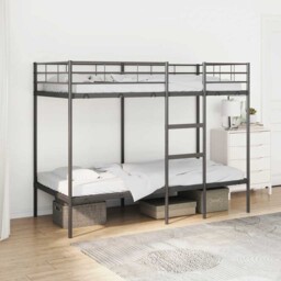 Bunk Bed Without Mattress Black 90x190 Cm Single Steel Vidaxl