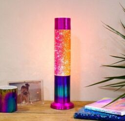 Nova Rainbow Glitter Lamp, Multi-coloured Base & Glitter, Gift-boxed,