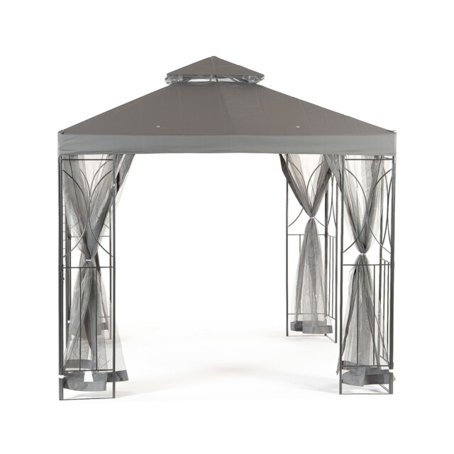 Gazebo Garden Metal 2.5m Grey Or Cream Polenza Marquee Shelter By