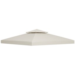 Gazebo Canopy 3x3m Cream White 180g Polyester Pa Coating 2-tier Vent