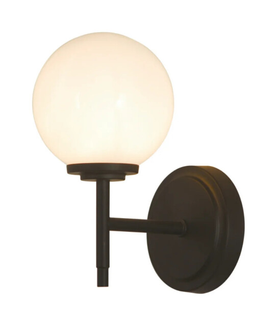 Bathroom Light Black Porto Wall Matt Opal Glass Ip44 Spa