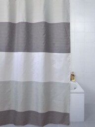 Blue Canyon Shower Curtain - Polyester - Horizon White, Grey & Black -
