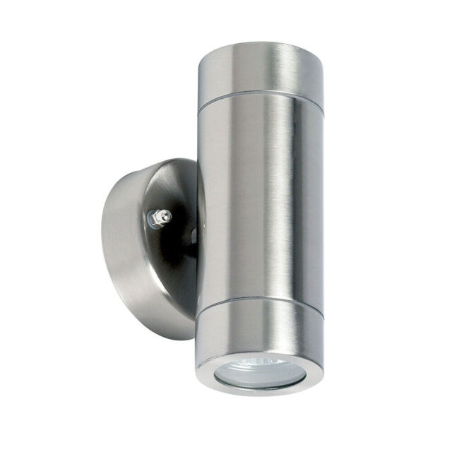 Modern Outdoor Up & Down Wall Light Exterior Ip44 Stainless Steel Led
