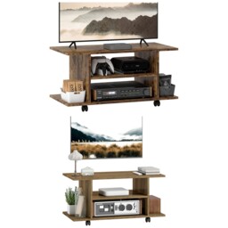 Homcom Modern Tv Cabinet Stand 3 Tier Shelf Storage Shelves Mobile