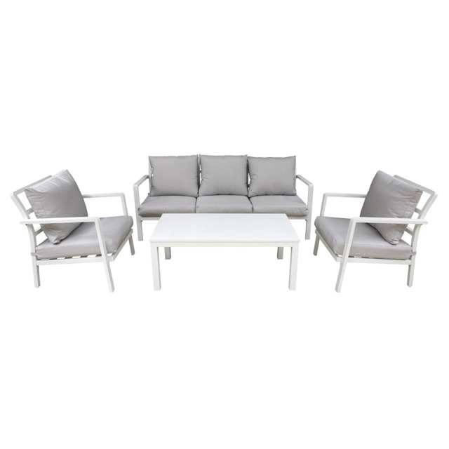 Dellonda Kyoto 4 Piece Aluminium Outdoor Garden Sofa Arm Chair Coffee