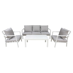 Dellonda Kyoto 4 Piece Aluminium Outdoor Garden Sofa Arm Chair Coffee