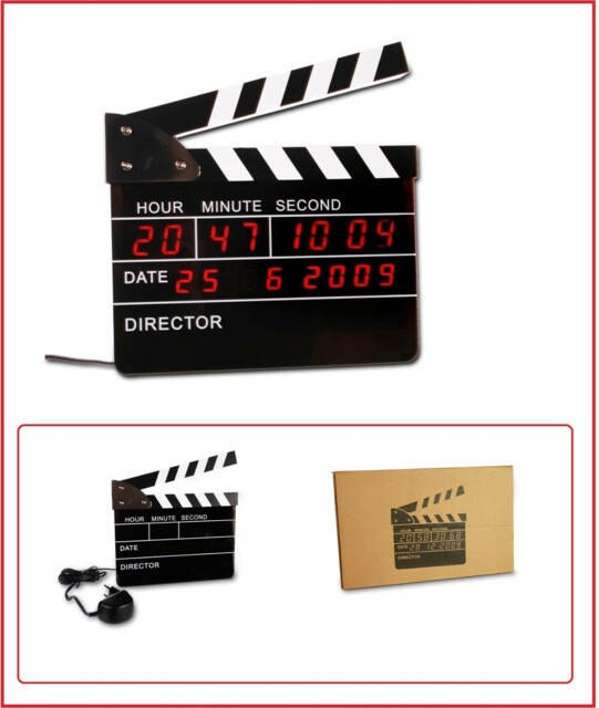 Digital Director's Flap Film Clapper Clock Table Clock Wall Clock