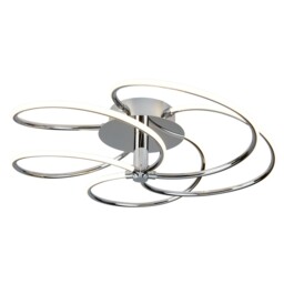 5 Lights Led Chrome Finish Flush Fitting Ceiling Pendant Light With