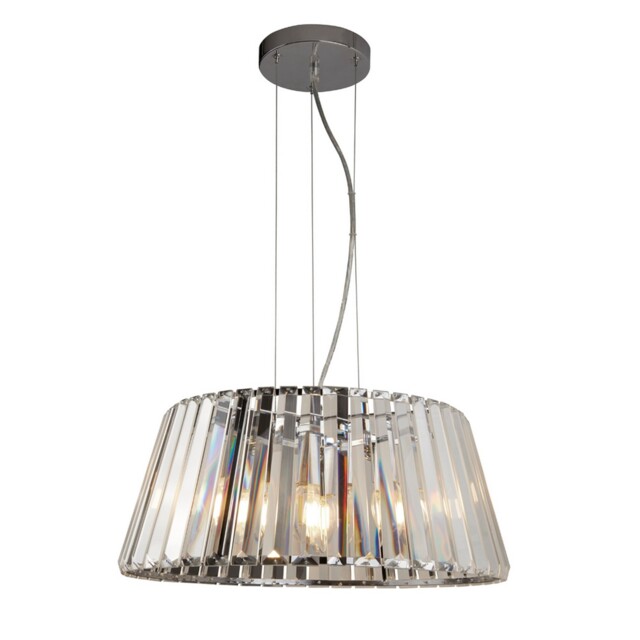 5 Lights Chrome Finish Ceiling Fitting Pendant Light With Clear