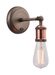 Wall Light Copper Hal Aged Pewter & No Shade Endon 76338