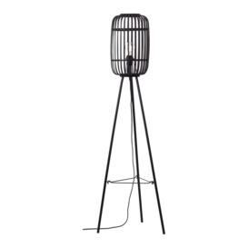 Gaia Collection Bamboo Floor Lamp in Black