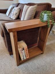 Solid Wood End Sofa Table Narrow Side - Various Sizes & Colours Available