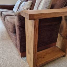 Solid Wood End Sofa Table Narrow Side - Various Sizes & Colours Available - thumbnail 3