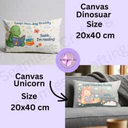 Personalized Reading Buddy Cushion Dinosaur Or Unicorn Kids Pillow - thumbnail 3
