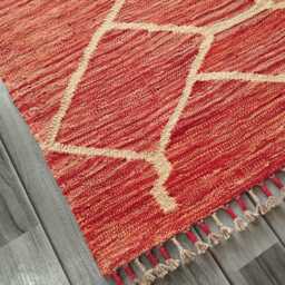 Nordic Runner Kilim Rug, Modern Artisan Scandinavian Afghan Turkish Abstract Art Wool Rug 203x62 cm - thumbnail 2
