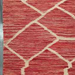 Nordic Runner Kilim Rug, Modern Artisan Scandinavian Afghan Turkish Abstract Art Wool Rug 203x62 cm - thumbnail 4
