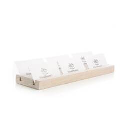 Personalized Oak Wood Multiple Business Card Holder Desk Organizer Company Gift - thumbnail 1