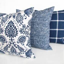 Blue Pillow Covers Dark Pillows Cobalt Solid 16 18x18 20 Denim Navy - thumbnail 4