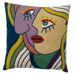 Zaida Picasso Multi Coloured Face Cushion Pillow 18 - thumbnail 1