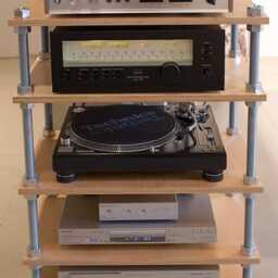 Tv Stand, Adjustable Hifi Audio Rack - Heavy Duty - Custom Hifi Turntable Stand Stereo Stand, Hardwood - thumbnail 2