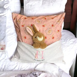 Reading Cushion For Bedtime, Children's Bedtime Cushion, Easter Gift, Personalised Handmade Cushions, Gift Girl, Her - thumbnail 3