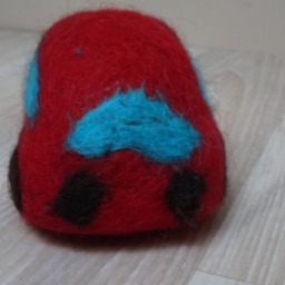 Car Shape Wool Baby Rattle Shaker Red Blue Yellow Green Felted Easter Gift Natural Toddler Toy Game Waldorf Montessori Boy Girl Unisex - thumbnail 2