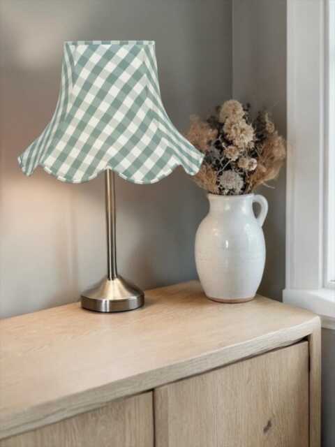 Harbour Blue Gingham Check Lampshade Handmade For Table & Floor Standard Lamps Shades, Wall Light Fixtures, Ceiling Pendants - image 1