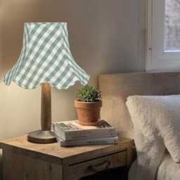 Harbour Blue Gingham Check Lampshade Handmade For Table & Floor Standard Lamps Shades, Wall Light Fixtures, Ceiling Pendants - thumbnail 2