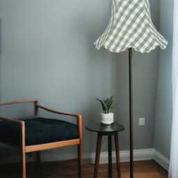 Harbour Blue Gingham Check Lampshade Handmade For Table & Floor Standard Lamps Shades, Wall Light Fixtures, Ceiling Pendants - thumbnail 3
