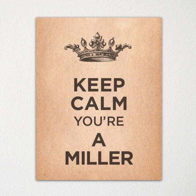 Last Name Keep Calm Print - Custom Fine Art Choice Of Color Purchase 3 & Receive 1 Free - image 1
