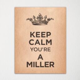 Last Name Keep Calm Print - Custom Fine Art Choice Of Color Purchase 3 & Receive 1 Free - thumbnail 1