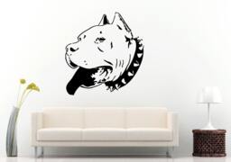 Pitbull Pit-Bull Head Fighting Dog Animal Best Friend Wall Decal Vinyl Sticker Mural Room Decor L1021 - thumbnail 1