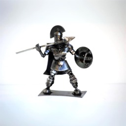 Mini Spartan Warrior Sculpture, Handmade Scrap Metal Figurine, Traditional Iron Gift, Desk Paperweight - thumbnail 1