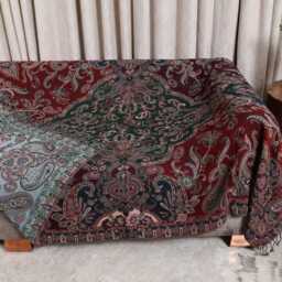 Luxury Boiled Pure Merino Wool Reversible Sofa Or Bed Throws For Ultimate Comfort & Style - Classic Indian Paisley in Multicolour - thumbnail 3