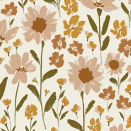 Floral Crib Sheet Pink, Green & Mustard Baby Bedding - thumbnail 2