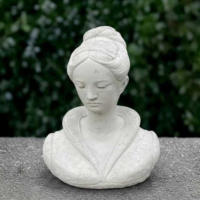 Stone Woman Bust Sculpture Outdoor Face Statue Cement Person Head Decoration Front Door Ornament Handmade Figurine Lady Lover Gift - image 1
