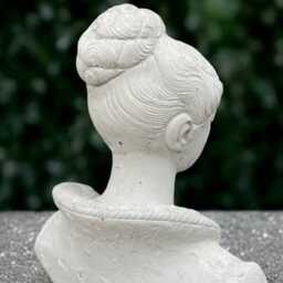 Stone Woman Bust Sculpture Outdoor Face Statue Cement Person Head Decoration Front Door Ornament Handmade Figurine Lady Lover Gift - thumbnail 2