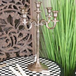 Veeha Candelabra Centerpiece 5 Candle Holder 40cm Champagne Gold - thumbnail 1