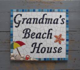 Mosaic House Sign, Name Plaque Different Sizes & Designs Available For Home Or Business - thumbnail 1