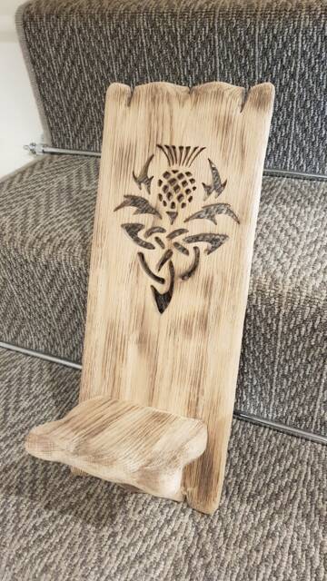 Solid Oak Rustic Handmade Thistle Candle Sconce - Single .candles /Glass Etc Not Included - image 1