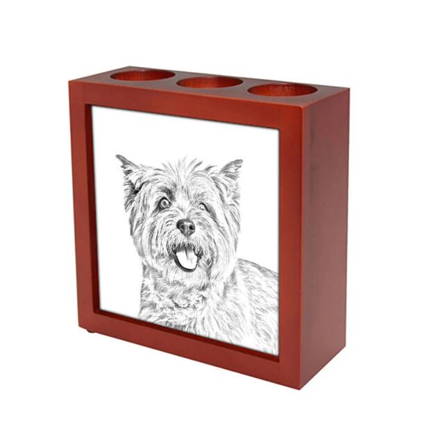 Cairn Terrier - Wooden Stand For Candles/Pens With The Image Of A Dog New Collection - image 1