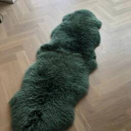 Green Sheepskin, Double Length, Moss Green, Xl Long Sheepskin Rug, Interior Accessories, Fur Rug - thumbnail 2