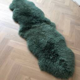 Green Sheepskin, Double Length, Moss Green, Xl Long Sheepskin Rug, Interior Accessories, Fur Rug - thumbnail 4