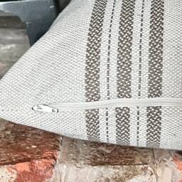 1486. Beige Stripe Jauja Heavy Linen Look Cushion Cover, Various Sizes - thumbnail 3
