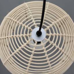 Handwoven Bell Rattan Pendant Light, Rustic Lampshade - thumbnail 3