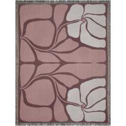 Art Nouveau Floral Woven Throw Blanket - Blush & Cream - thumbnail 4