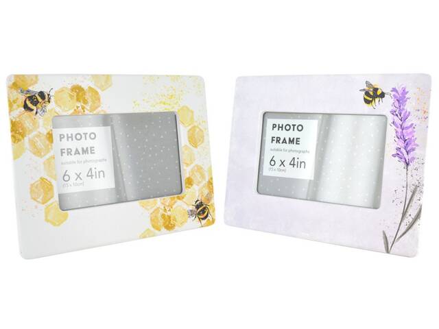 Bumble Bee & Lavender Ceramic Picture Frame, 4x6 Photo - image 1