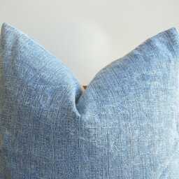 Light Blue Textured Pillow Cover - Modern Neutral Throw For Sofa, Minimalist Coastal Home Decor - thumbnail 2